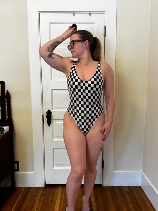 Vintage Other - 80s Vintage High Cut Checkerboard One Piece Sz M